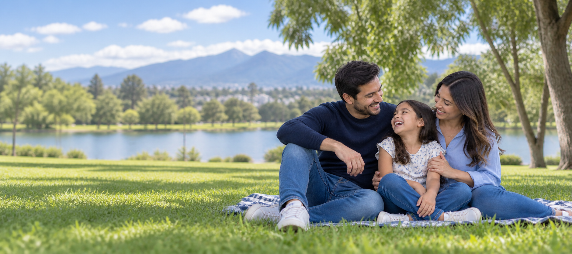 Familia compartiendo un momento al aire libre